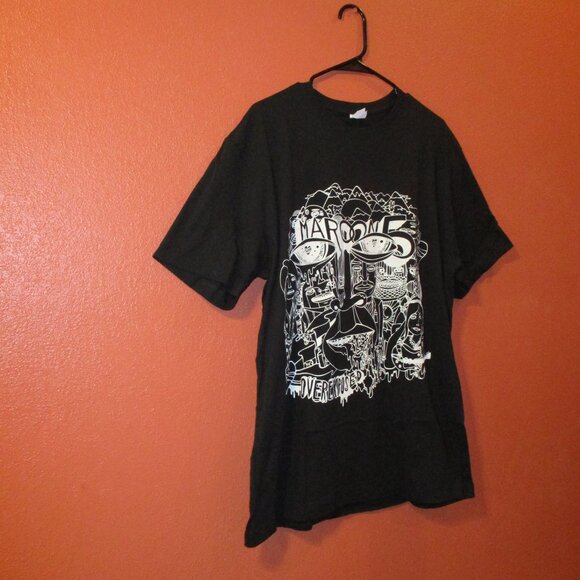 Maroon 5 Over Exposed Men X Large Black White Graphic Short Sleeve Band Shirt - Picture 2 of 8